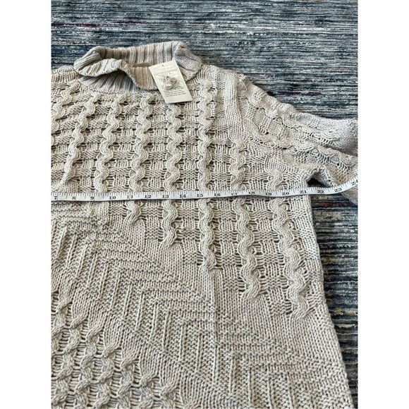 Soft Surroundings NWT Sweater Open Cable Knit Flare Sleeve Mock Neck sz L - Picture 10 of 11